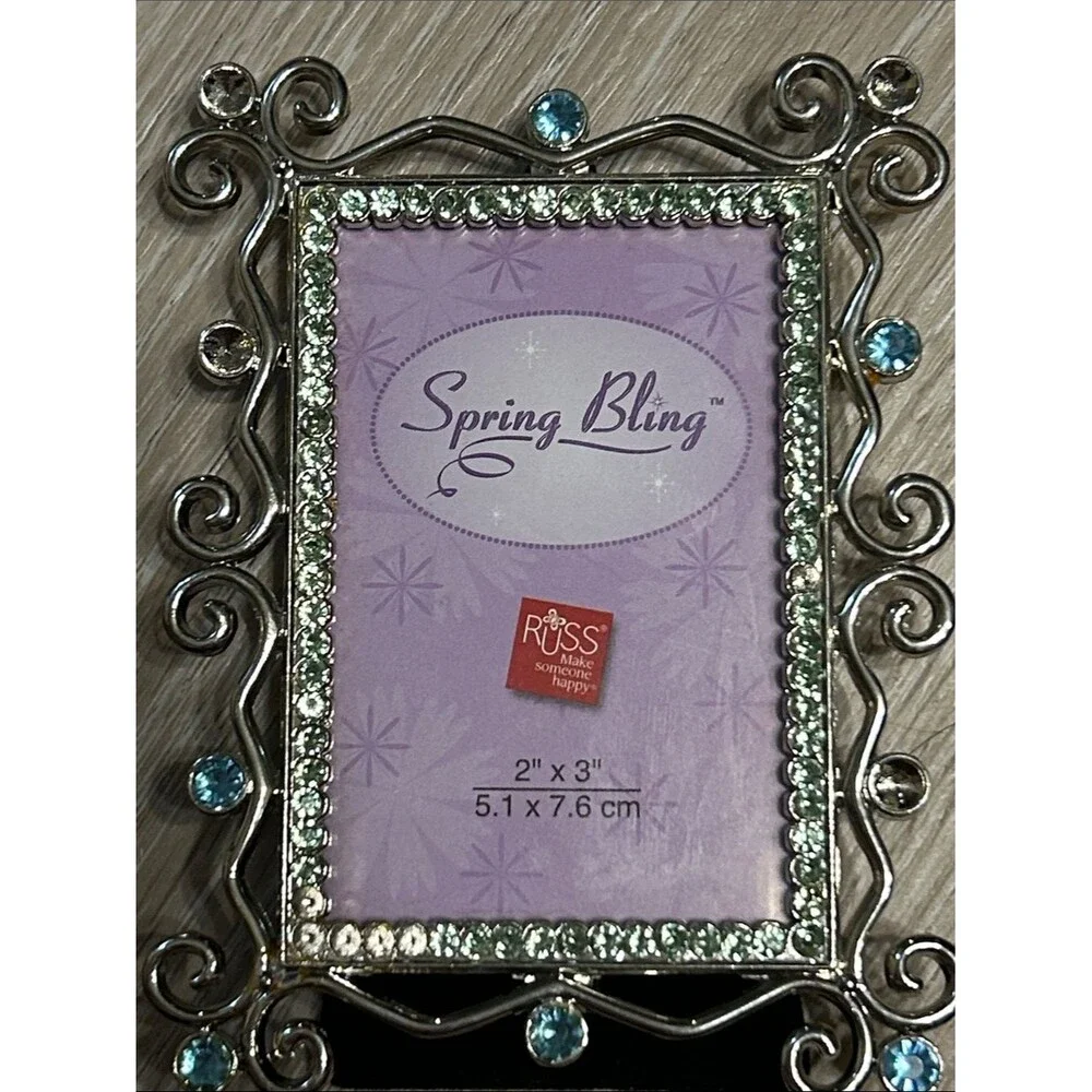 Russ Spring Fling Cute Dainty Rhinestone Accented  2x3in Frame